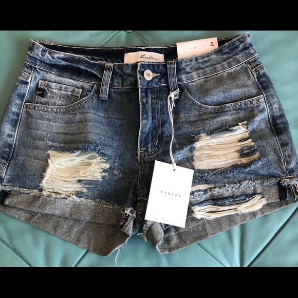 KanCan Pants - Cuffed Distressed Shorts NWT